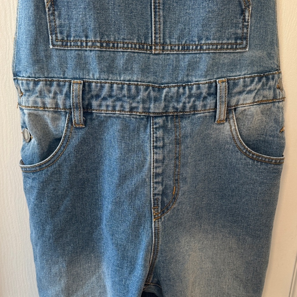 Twin Sisters Casual Blue Denim Distressed Overalls with Size L - Picture 4 of 16